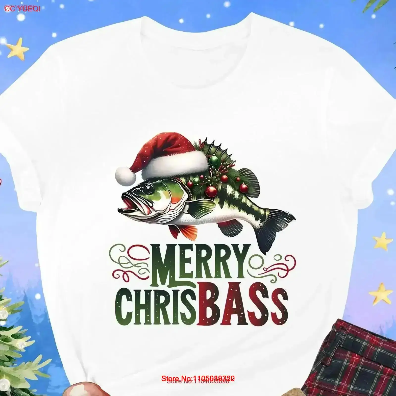 Fishing Hat - Christmas Fishing T Shirt Merry Chrisbass