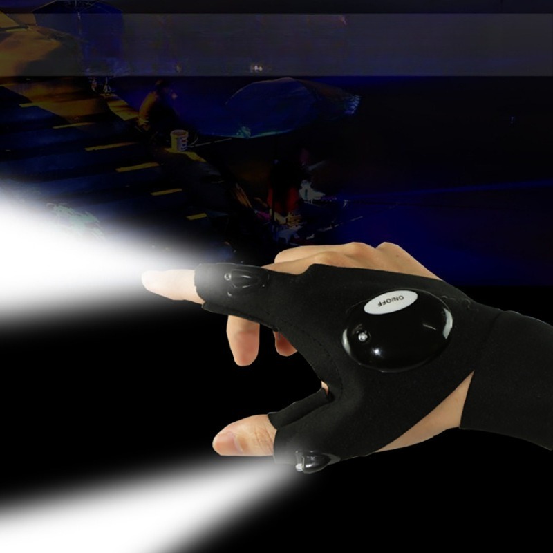 Fishing Gloves - LED Flashlight Luminous Fishing Gloves Emergency