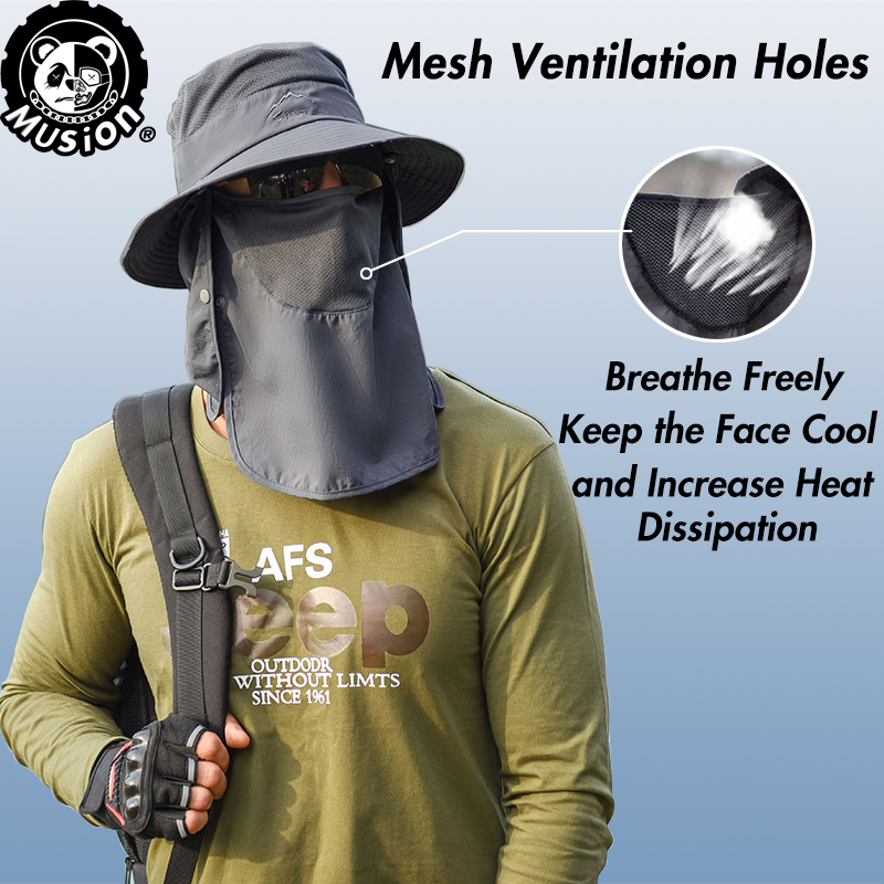 Musion Anti UV Bucket Hat Man  - Fishing Mask Sun Protection recension och pris