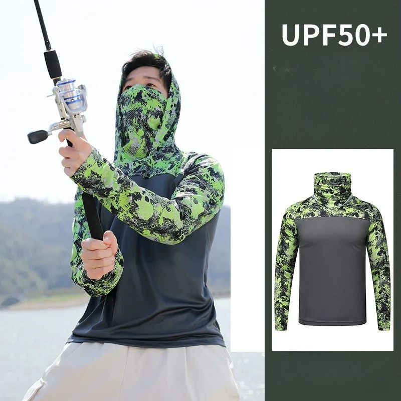 Fishing Shirt Hooded Men Sunsc - Fishing Mask Sun Protection recension och pris