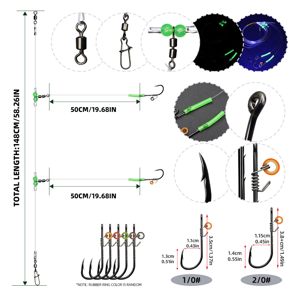 ZYZHE 1/3/5pcs Fishing Rigs Wi - Fishing Belt recension och pris