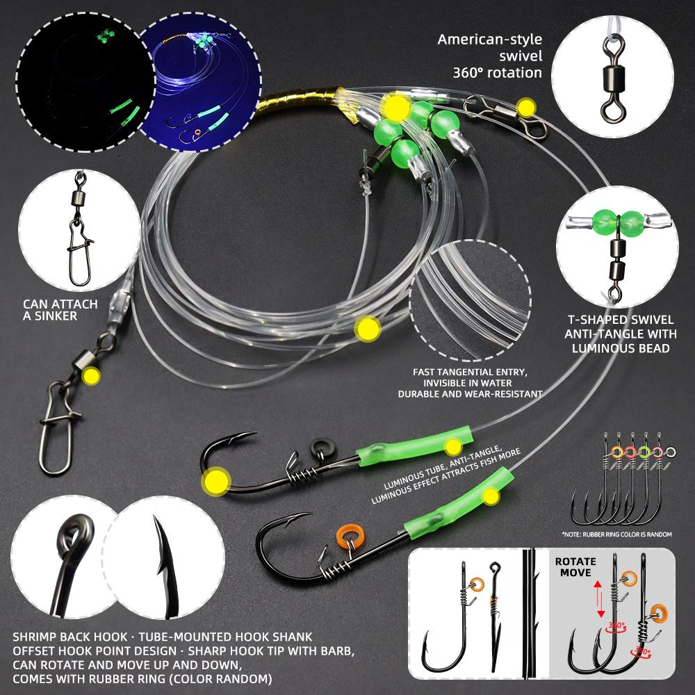 ZYZHE 1/3/5pcs Fishing Rigs Wi - Fishing Belt recension och pris