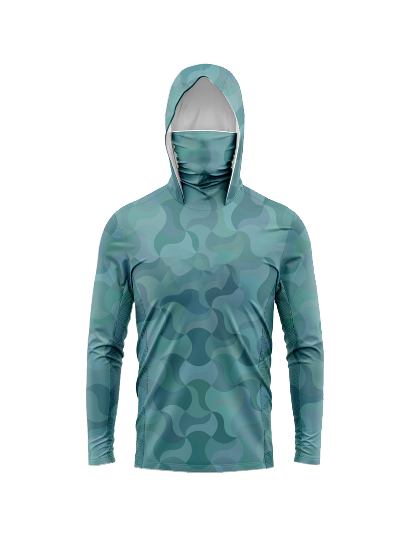 Dark Cyan Terrain Line Camo Me - Fishing Hoodie recension och pris