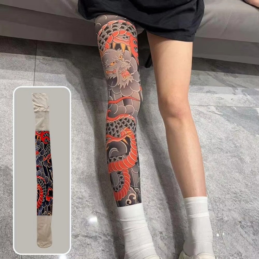 New Full Leg Fake Tattoo Socks - Fishing Socks recension och pris